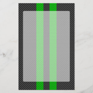 Grönt Carbon Fiber Stil Tävla Rand Brevpapper