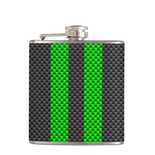 Grönt Carbon Fiber Stil Tävla Rand Fickplunta (Framsidan)