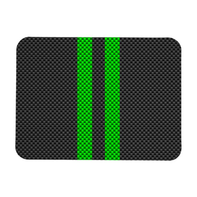 Grönt Carbon Fiber Stil Tävla Rand Magnet (Horisontell)