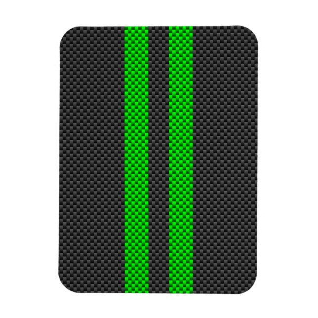 Grönt Carbon Fiber Stil Tävla Rand Magnet (Vertikal)