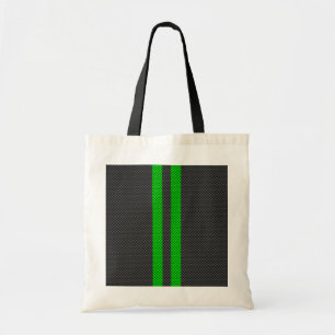 Grönt Carbon Fiber Stil Tävla Rand Tygkasse