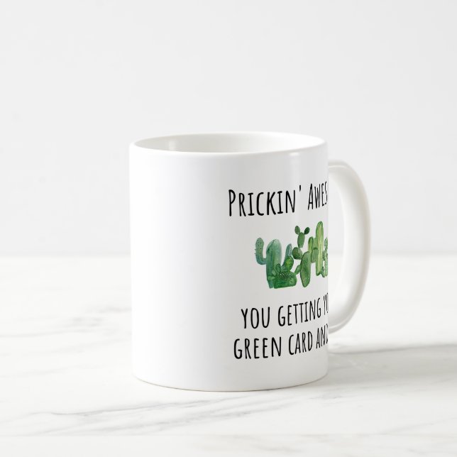 Grönt Card Amerikanska Invandrare Gift Mugg (Framsida höger)