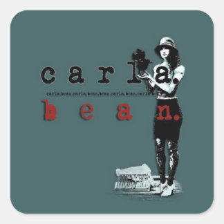 Grönt Carla Bean Fyrkantigt Klistermärke