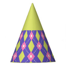 Grönt Carnival Harlequin Mönster Party Hat