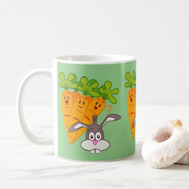 Grönt Carrots Rabbit Mugg (Med munk)