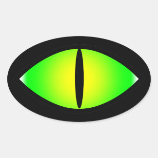 Grönt Cat Öga Ovalt Klistermärke