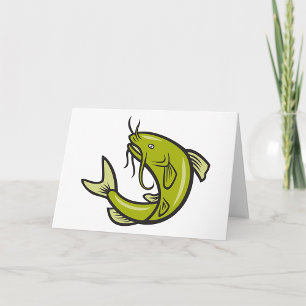 Grönt Catfish Greeting Cards Kort