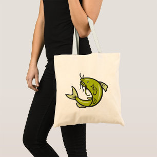Grönt Catfish Tote Bag Tygkasse