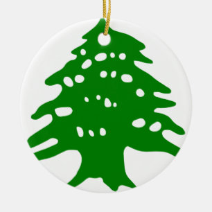 Grönt cederträ/Libanon cederträ Julgransprydnad Keramik