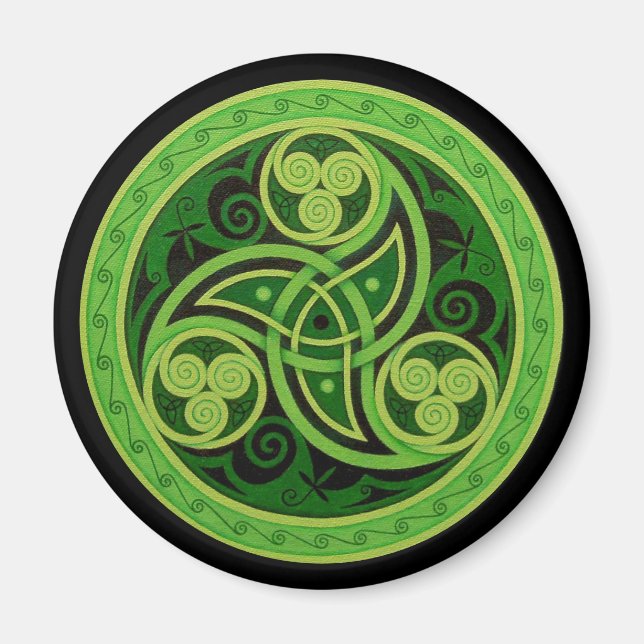 Grönt Celtic Design Magnet (Framsidan)