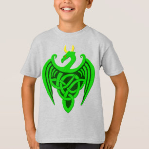 Grönt Celtic Dragon Child T Shirt