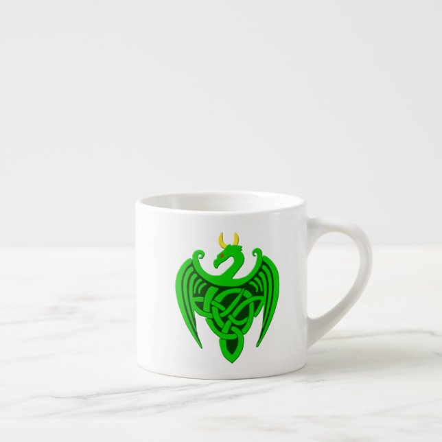Grönt Celtic Dragon Espresso Mugg Espressomugg (Höger)