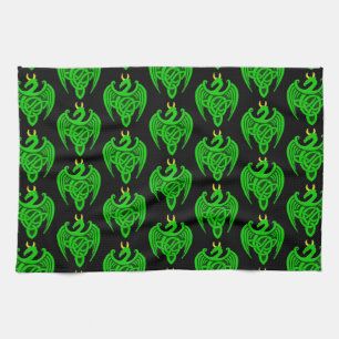 Grönt Celtic Dragon Kitchen Towel Kökshandduk