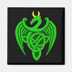 Grönt Celtic Dragon Magnet