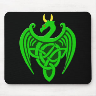 Grönt Celtic Dragon Mousepad Musmatta