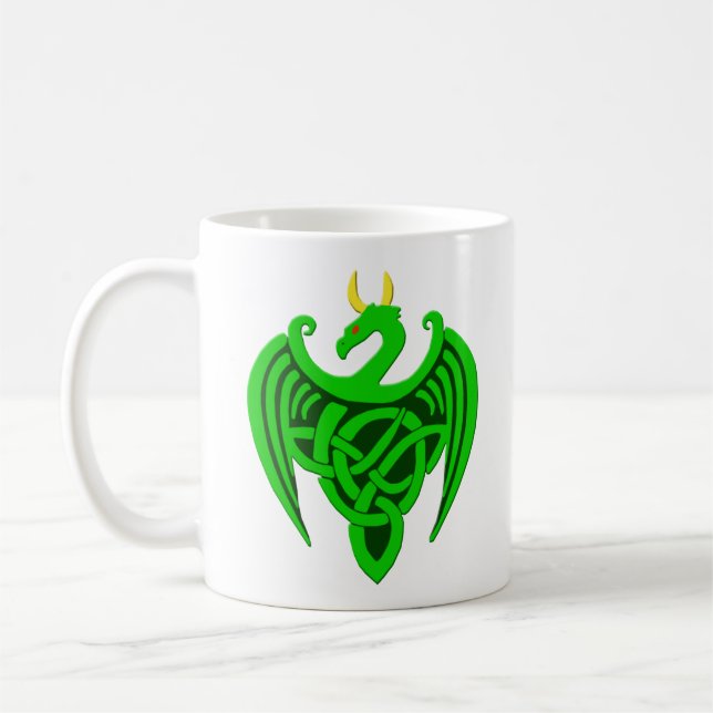 Grönt Celtic Dragon Mugg (Vänster)