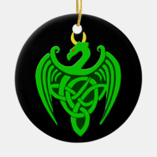Grönt Celtic Dragon Ornament