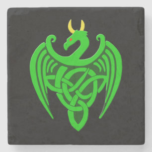 Grönt Celtic Dragon Underlägg Sten