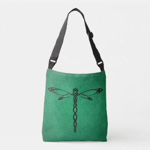 Grönt Celtic Dragonfly Axelväska