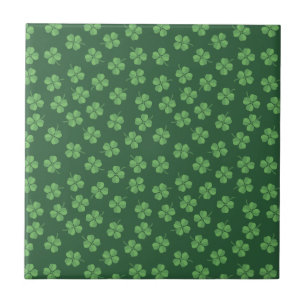 Grönt Celtic Irish Four Leaered Klöver St. Patrick Kakelplatta
