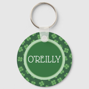 Grönt Celtic Irish Four Leaered Klöver St. Patrick Nyckelring
