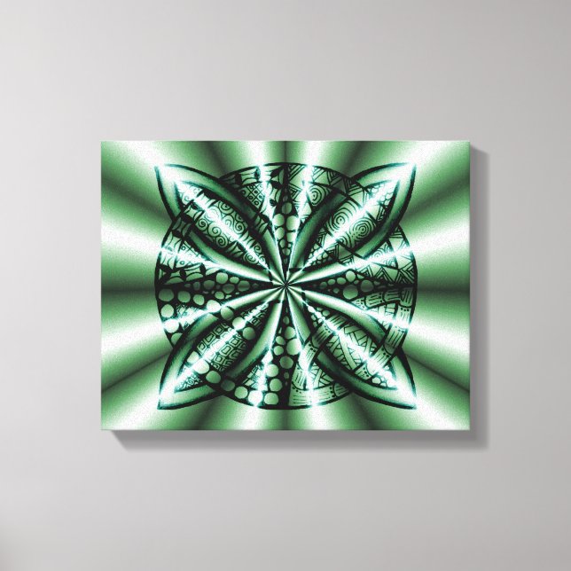 Grönt Celtic Knot Art Canvastryck (Framsida)