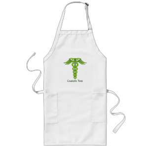 Grönt Celtic Knot Caduceus Långt Förkläde