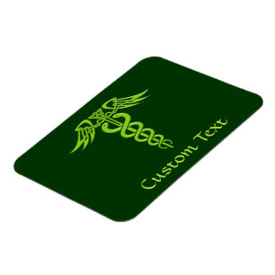 Grönt Celtic Knot Caduceus Magnet