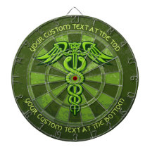 Grönt Celtic Knot Caduceus med Anpassningsbar Text