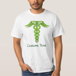 Grönt Celtic Knot Caduceus T Shirt