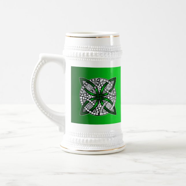 Grönt Celtic Knot Original Art Sejdel (Vänster)