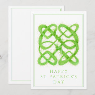 GRÖNT CELTIC KNOT St. Patrick's Day 5x7 Flat Card Julkort