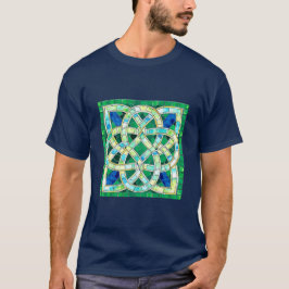 Grönt Celtic Knot Stone Mosaic T Shirt