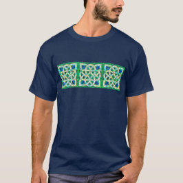 Grönt Celtic Knot Stone Mosaic T Shirt