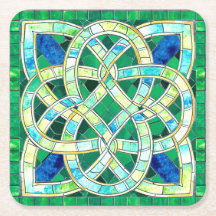 Grönt Celtic Knot Stone Mosaic