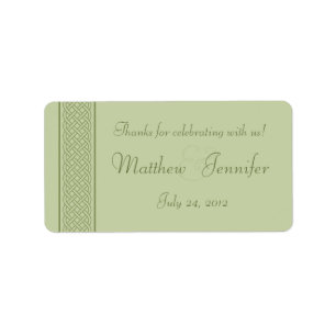 Grönt Celtic Knot Wedding Favor Label-etiketter Adressetikett