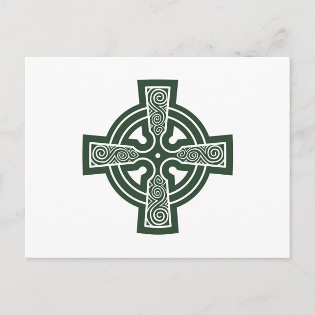 Grönt Celtic Kor med Triskele Engrave Vykort (Framsida)