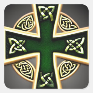 Grönt Celtic Kor Sticker Fyrkantigt Klistermärke