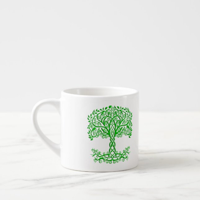 Grönt Celtic Livets träd Espressomugg (Vänster)