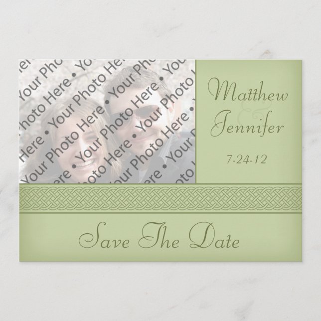 Grönt Celtic Photo Spara datum meddelande (Framsida)