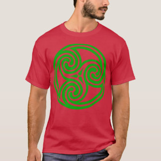 Grönt Celtic Triple Spiral T Shirt
