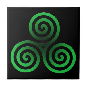 Grönt Celtic Triskele Kakelplatta