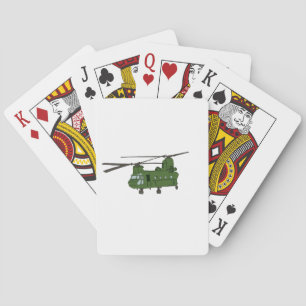 Grönt CH-47 Chinook Militärhelikopter Casinokort
