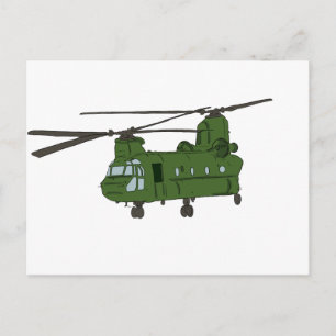 Grönt CH-47 Chinook Militärhelikopter Vykort
