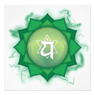 Grönt chakra-energi fototryck