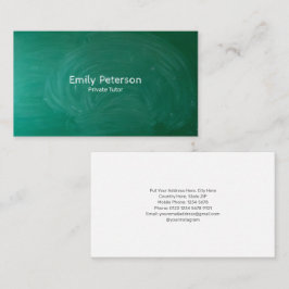 Grönt Chalkboard Private Tutor Visitkort