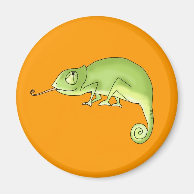 Grönt chameleon magnet (Framsidan)