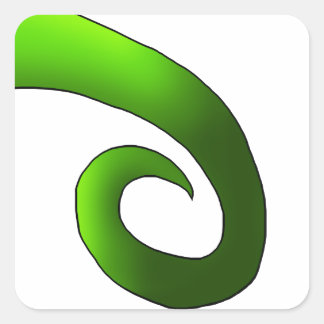 Grönt Chameleon Svan Fyrkantigt Klistermärke