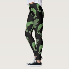 Grönt Chameleons Lizard Art Leggings