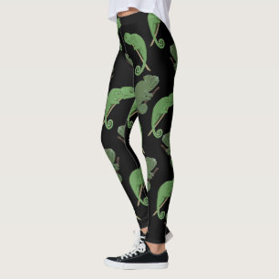 Grönt Chameleons Lizard Art Leggings